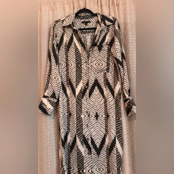 Banana Republic Factory Black and White Patterned Dress - Picture 2 of 5